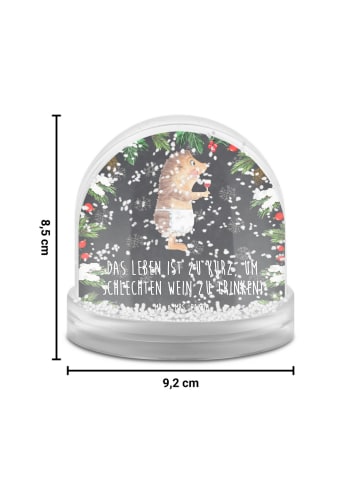 Mr. & Mrs. Panda Schneekugel Igel Wein mit Spruch in Kreidetafel