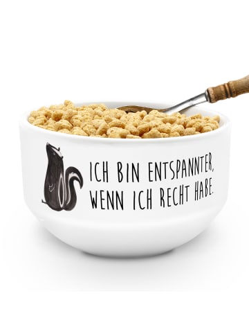 Mr. & Mrs. Panda Schüssel Stinktier Sitzen mit Spruch in Weiß