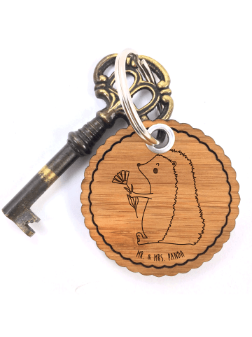 Mr. & Mrs. Panda Schlüsselanhänger Igel Blumen ohne Spruch in Braun