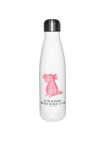 Mr. & Mrs. Panda Thermosflasche Axolotl Niedlich mit Spruch in Weiß