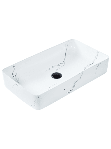 Beliani Waschbecken HOPI in Weiß - (W) 61 x (H) 11 x (L) 35 cm