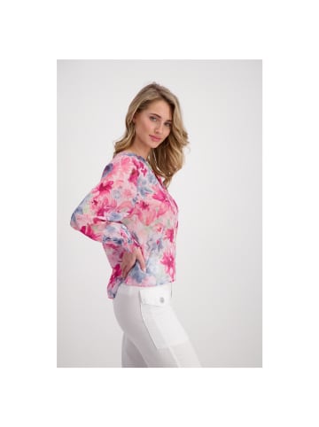 monari Langarmbluse in pink gemustert