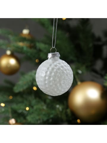 MARELIDA Weihnachtsbaumschmuck Golfball Weihnachtskugel D: 5,6cm in weiß