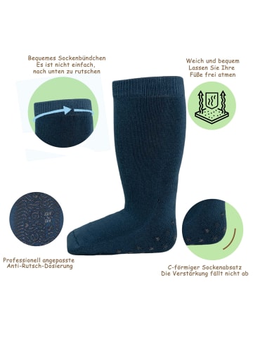 Yalion 9er-Set Yalion Baby Stoppersocken, Baumwolle, rutschfest, dunkelblau