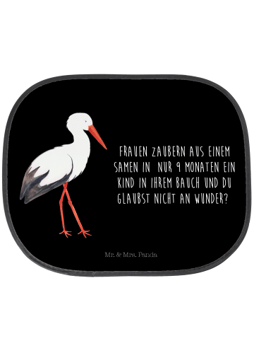 Mr. & Mrs. Panda Sonnenschutz Auto Storch mit Spruch in Schwarz