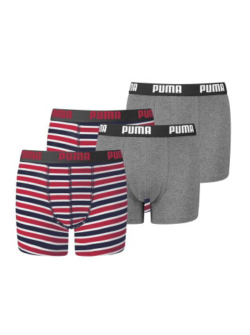 Puma Boxershorts JUNGEN BASIC BOXER Printed Stripes 2P in Ribbon Red