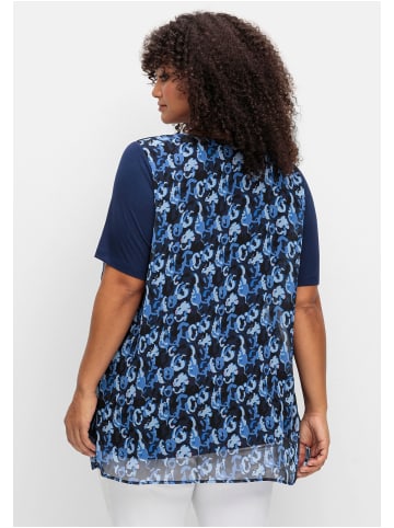 sheego Blusenshirt in marine gemustert