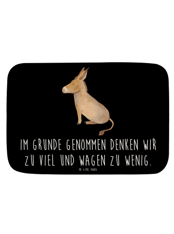 Mr. & Mrs. Panda Badteppich Esel mit Spruch in Schwarz