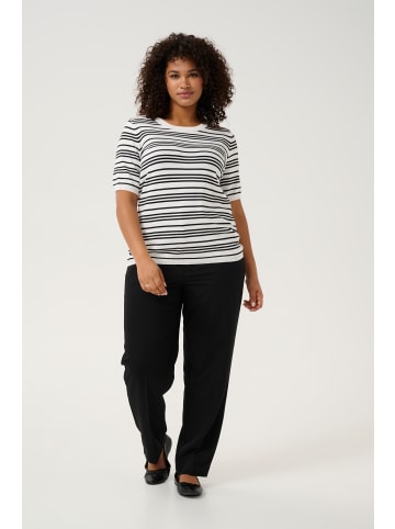 KAFFE curve Strickpullover KClizzy in Chalk/Black Stripe
