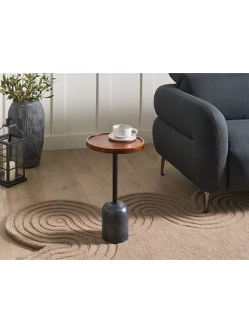 Beliani Beistelltisch RAINY in Schwarz/Braun - (W) 30 x (H) 50 x (L) 30 cm