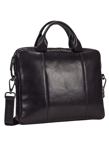 Leonhard Heyden Roma Aktentasche Leder 38 cm Laptopfach in schwarz