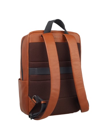 Leonhard Heyden Hamburg Rucksack Leder 40 cm Laptopfach in cognac