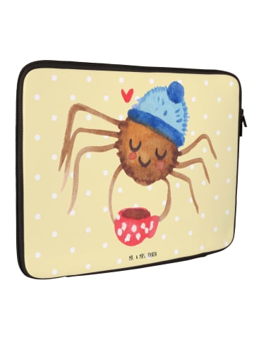 Mr. & Mrs. Panda Laptop Tasche Spinne Agathe Kaffee ohne Spruch in Gelb Pastell