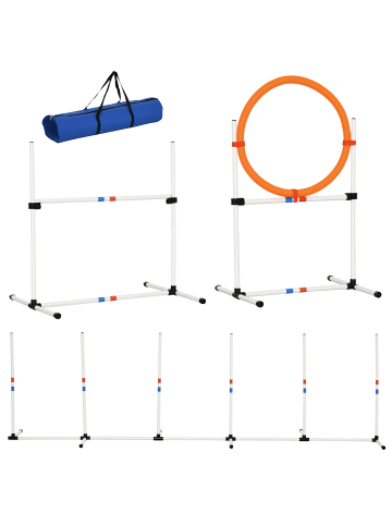 Pawhut Hunde Agility Set Weiß+Gelb PE