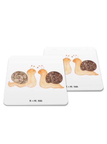 Mr. & Mrs. Panda Untersetzer Set Schnecken Liebe ohne Spruch in Weiß