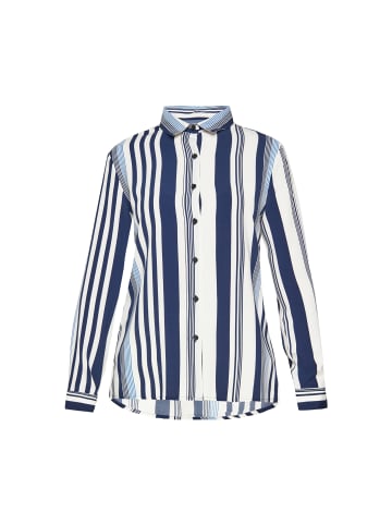 Usha Blouse in white navy blue