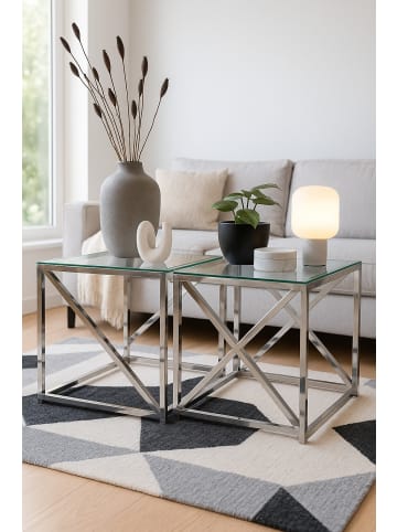 möbel-direkt Glastisch 2Stück Walburga in silber