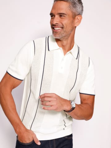 Sieh an! Kurzarm-Pullover in ecru-marine