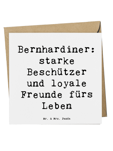 Mr. & Mrs. Panda Deluxe Karte Spruch Bernhardiner Treue mit Spruch in Weiß