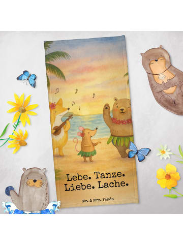 Mr. & Mrs. Panda Handtuch Waldtiere Aloha Design mit Spruch in Weiß