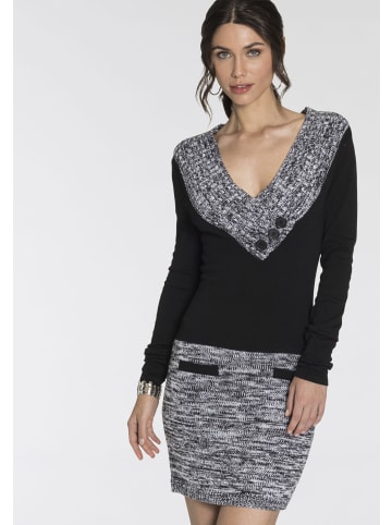 Melrose Strickkleid in schwarz-melange