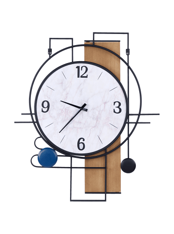 Beliani Wanduhr TAVEL in Bunt/Schwarz/Weiß - (W) 60 x (H) 70 x (L) 0.5 cm