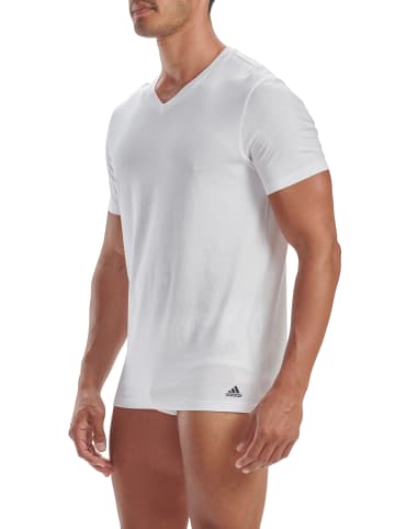 adidas T-Shirt V Neck Shirt (3PK) in White