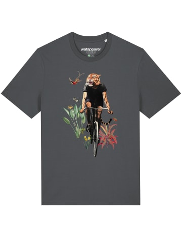 wat? Apparel T-Shirt Fancy Tiger in Grau