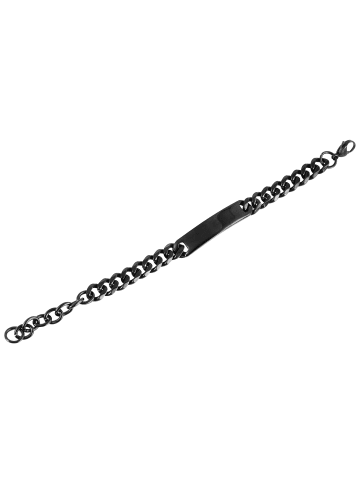 Adeliás Unisex Armband – Panzerarmband aus Edelstahl 17 cm in schwarz