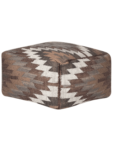 Beliani Pouf DEEPOR in Beige/Bunt/Rot - (W) 50 x (H) 30 x (L) 50 cm