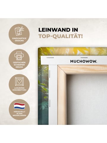 MuchoWow Leinwand bilder Wasserfall Sonnenstrahlen (BxH)