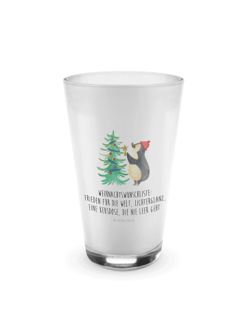 Mr. & Mrs. Panda Glas Pinguin Weihnachtsbaum mit Spruch in Transparent