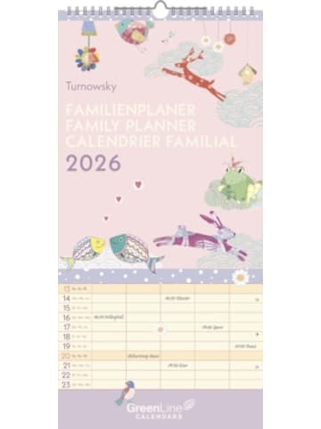 TeNeues Calendars & Stationery Kalender - GreenLine - Turnowsky Familienplaner 2026 - Wandkalender 22x45 cm, F