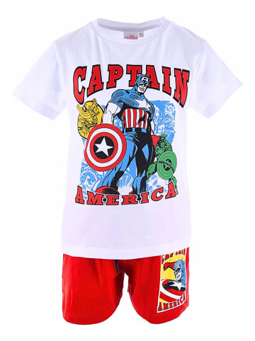 Avengers 2tlg.Outfit T-Shirt & Shorts Captain America in Weiß