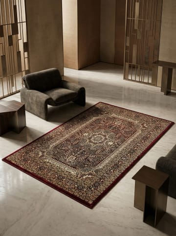 KADIMA DESIGN Orientteppich Kurzflor Polypropylen saugroboter Wohnzimmer in Rot