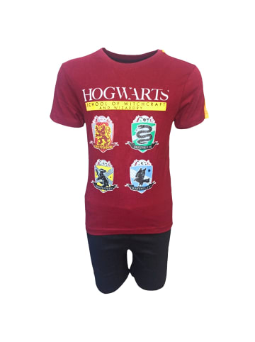 Harry Potter Schlafanzug kurz Harry Potter Hogwarts in Bordeaux-Schwarz