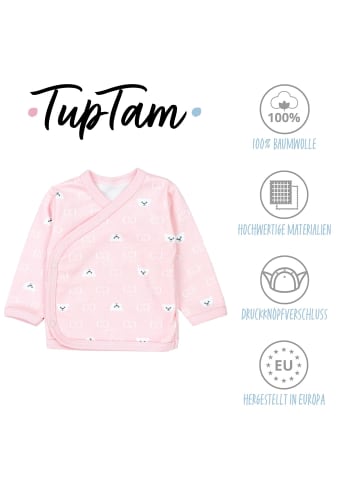 TupTam Baby Mädchen Langarm Wickelshirt 5er Set in rosa/blau