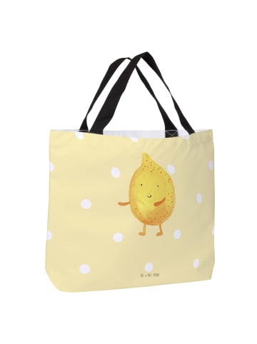 Mr. & Mrs. Panda Strandtasche Beste Freunde Zitrone mit Spruch in Gelb Pastell