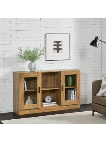 en.casa Sideboard Spøttrup mit Glastür in Braun (T)30.5cm (B)120cm (H)70cm