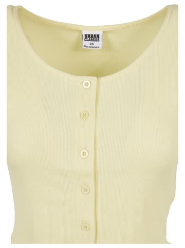 Urban Classics Urban Classics Damen Ladies Cropped Button Up Rib Tee in softyellow