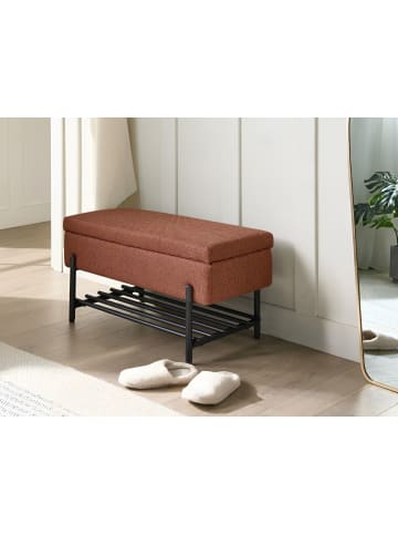Beliani Bettbank SOLVANG in Braun/Schwarz - (W) 89 x (H) 43 x (L) 39 cm