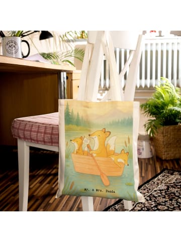 Mr. & Mrs. Panda Shopping Tasche Fuchs Kanufahren Design ohne Sp... in Weiß