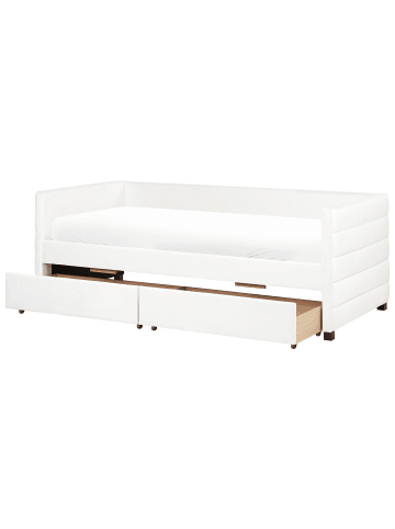 Beliani Einzelbett MARRAY II in Weiß - (W) 98 x (H) 71 x (L) 214 cm