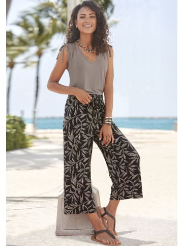 LASCANA Culotte in schwarz-sand bedruckt