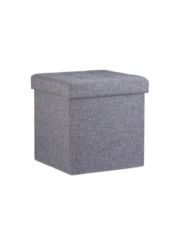 relaxdays Faltbarer Sitzhocker in Dunkelgrau - (B)38 x (H)38 x (T)38 cm