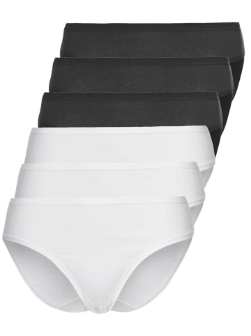 Sassa 6er Sparpack Slip Mini in schwarz weiß