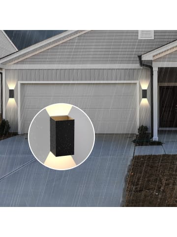 ZMH 2er-Set Wandleuchte LED in schwarz Modern 3000K warmweiß 5W IP65 Up Down L 10cm