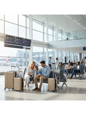 relaxdays 3-tlg. Kofferset in Champagner