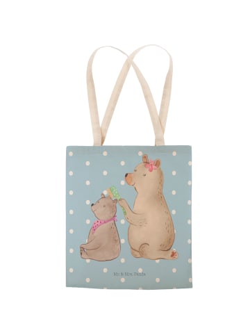 Mr. & Mrs. Panda Tasche Bär Kind ohne Spruch in Blau Pastell