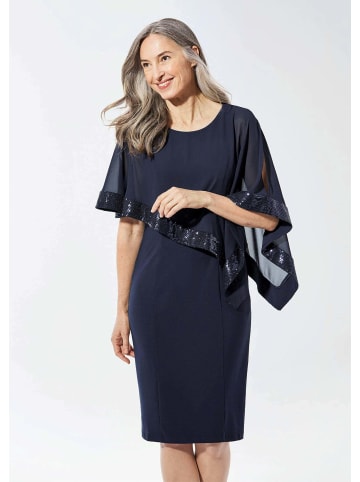 GOLDNER Kleid Kleid mit raffiniertem Chiffonüberwurf in mitternachtsblau
